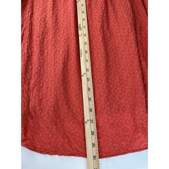 Women’s Babydoll Top Plus Sz 1X Short Sleeves Orange Rust Color Boho - Picture 15 of 15